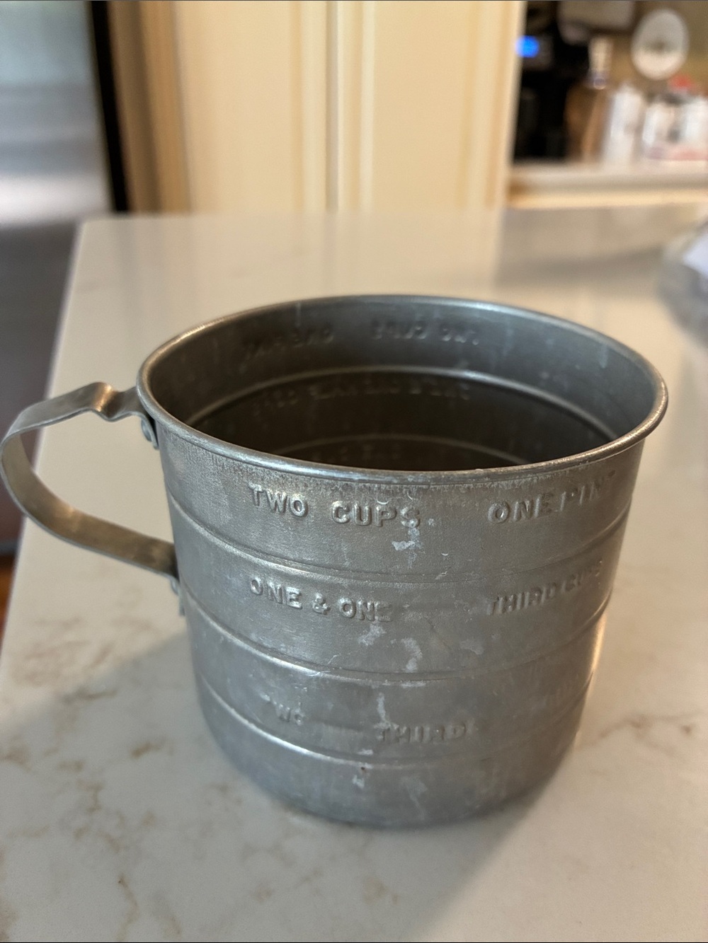 Rare 1950s US Standard Aluminum 2 Cup Measuring Cup